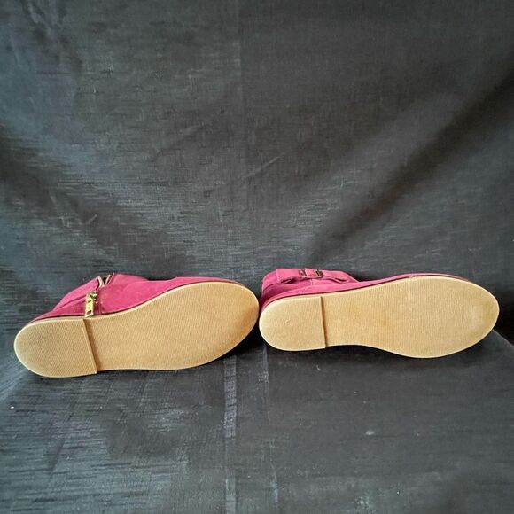 Janie & Jack Girls Maroon Suede Boots - Picture 4 of 8